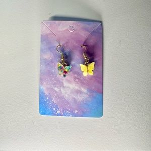 Yellow sparkle gold stainless steel handmade earrings